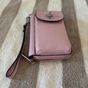 Pink coach  Wristlet Phone Wallet - Turnlock Accent
